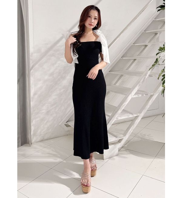 MERCURYDUO「ショルダーリボンニットワンピース」|ワンピース|