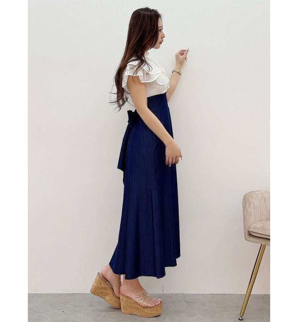 MERCURYDUO「シアーチェックラッフルドッキングワンピース」|ワンピース|