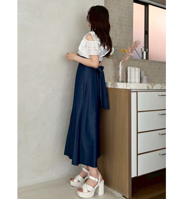 MERCURYDUO「シアーチェックラッフルドッキングワンピース」|ワンピース|