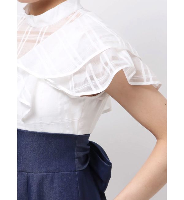 MERCURYDUO「シアーチェックラッフルドッキングワンピース」|ワンピース|