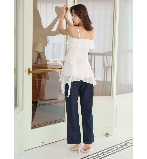 MERCURYDUO「カットワーク刺繍デニムストレートパンツ」|その他|