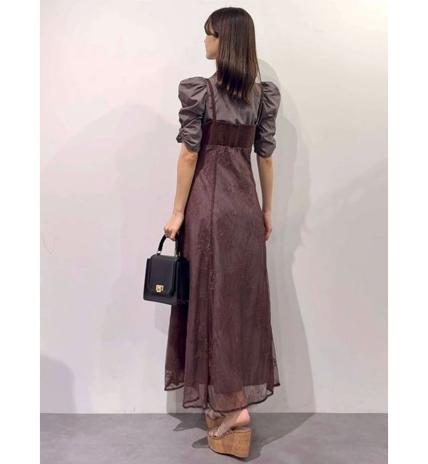 MERCURYDUO「ダブルカラービスチェドッキングパワショルシャツワンピース」|ワンピース|