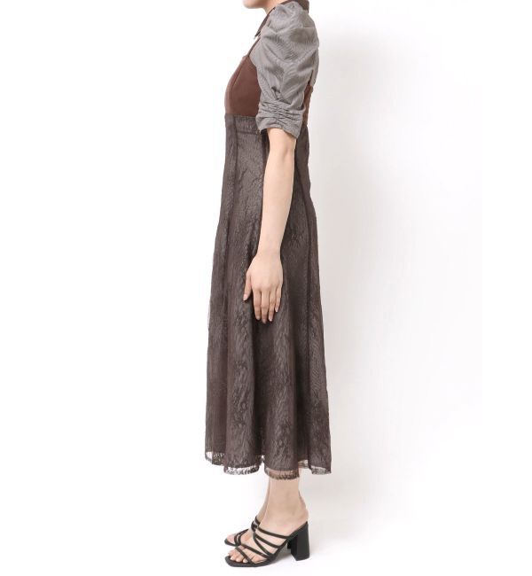 MERCURYDUO「ダブルカラービスチェドッキングパワショルシャツワンピース」|ワンピース|