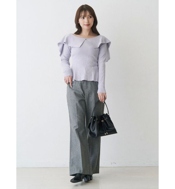 MERCURYDUO「ペプラムラッフルコンパクトニット」|ニット・セーター|