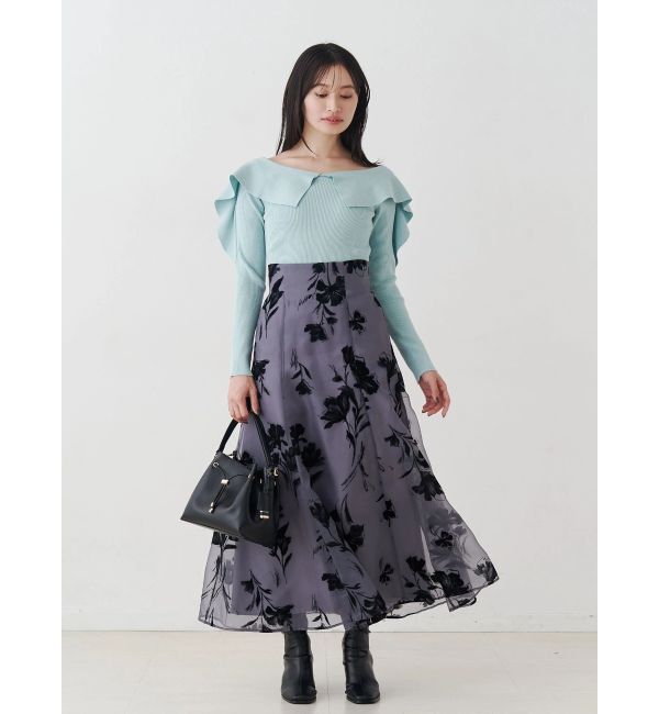 MERCURYDUO「ペプラムラッフルコンパクトニット」|ニット・セーター|