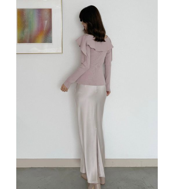 MERCURYDUO「ペプラムラッフルコンパクトニット」|ニット・セーター|