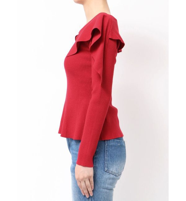 MERCURYDUO「ペプラムラッフルコンパクトニット」|ニット・セーター|