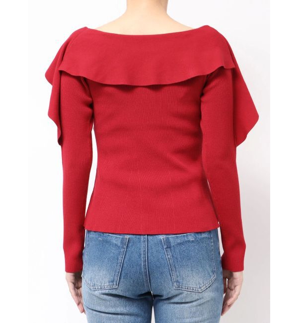 MERCURYDUO「ペプラムラッフルコンパクトニット」|ニット・セーター|