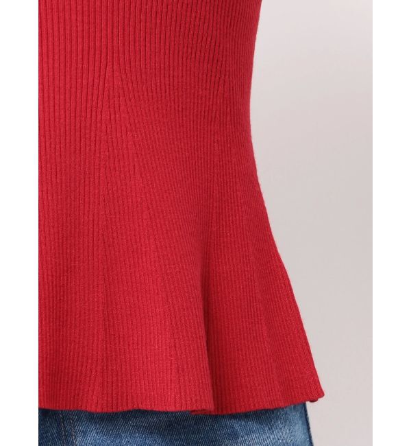 MERCURYDUO「ペプラムラッフルコンパクトニット」|ニット・セーター|