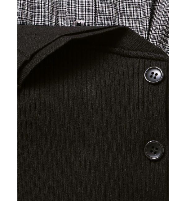 MERCURYDUO「【WEB限定カラーあり】シャツレイヤード風ニットドッキングミニワンピース」|ワンピース|