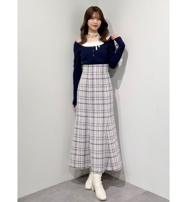 MERCURYDUO「オリジナルロービングチェックマーメイドスカート」|スカート|