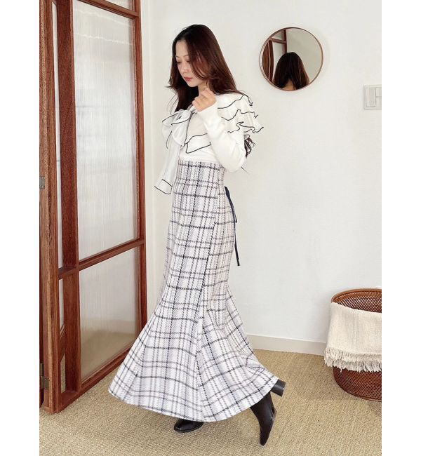 MERCURYDUO「オリジナルロービングチェックマーメイドスカート」|スカート|