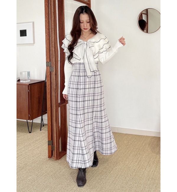 MERCURYDUO「オリジナルロービングチェックマーメイドスカート」|スカート|