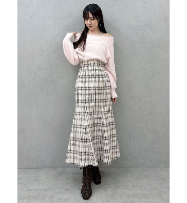 MERCURYDUO「オリジナルロービングチェックマーメイドスカート」|スカート|