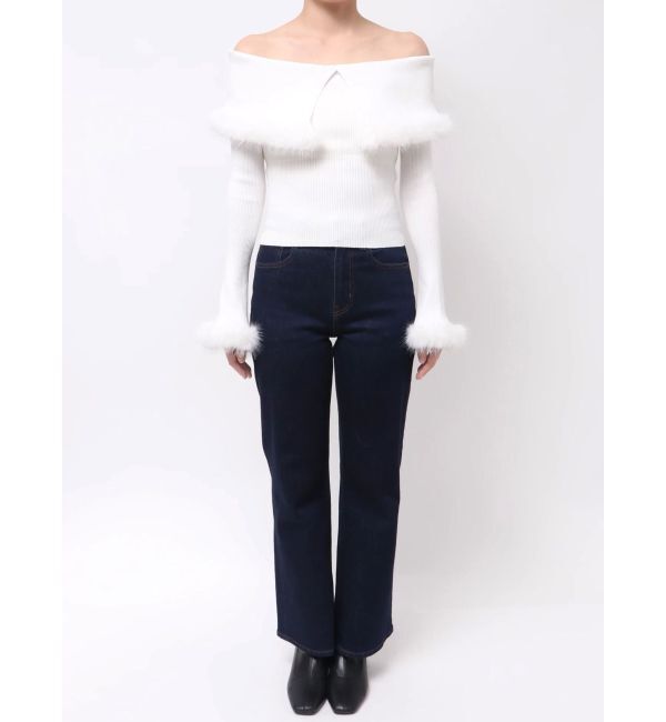 MERCURYDUO「【WEB限定カラーあり】フェイクファートリミングニット」|ニット・セーター|