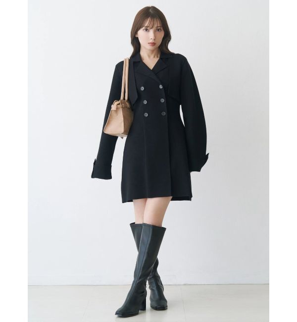 MERCURYDUO「ニットジャケットミニワンピース」|ワンピース|