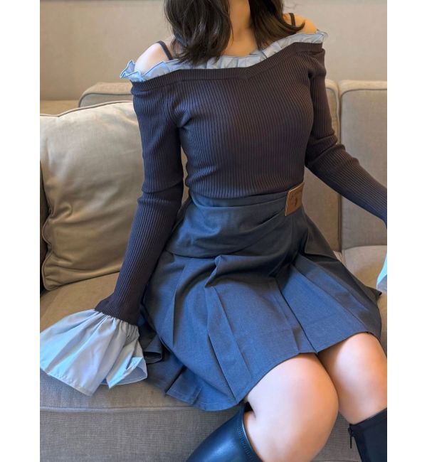 MERCURYDUO「U.S. POLO ASSN.別注アシメプリーツスカパン」|スカート|