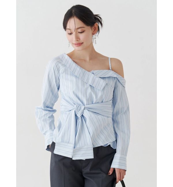 MERCURYDUO「アシメツイストシャツ」|シャツ・ブラウス|