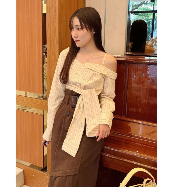 MERCURYDUO「アシメツイストシャツ」|シャツ・ブラウス|