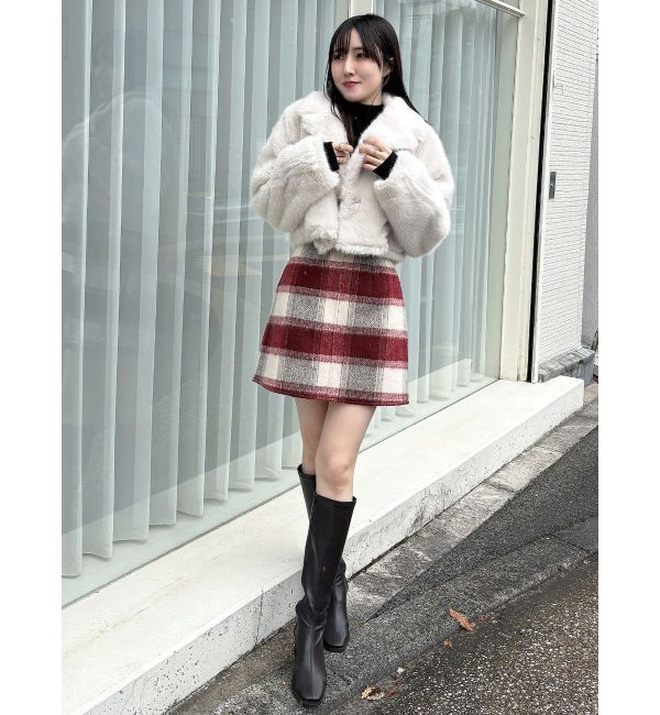 MERCURYDUO「シャギーチェックミニスカート」|スカート|
