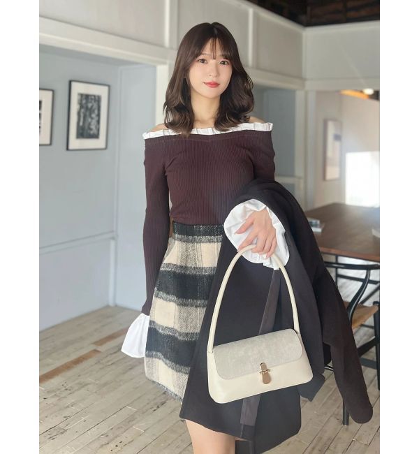 MERCURYDUO「シャギーチェックミニスカート」|スカート|