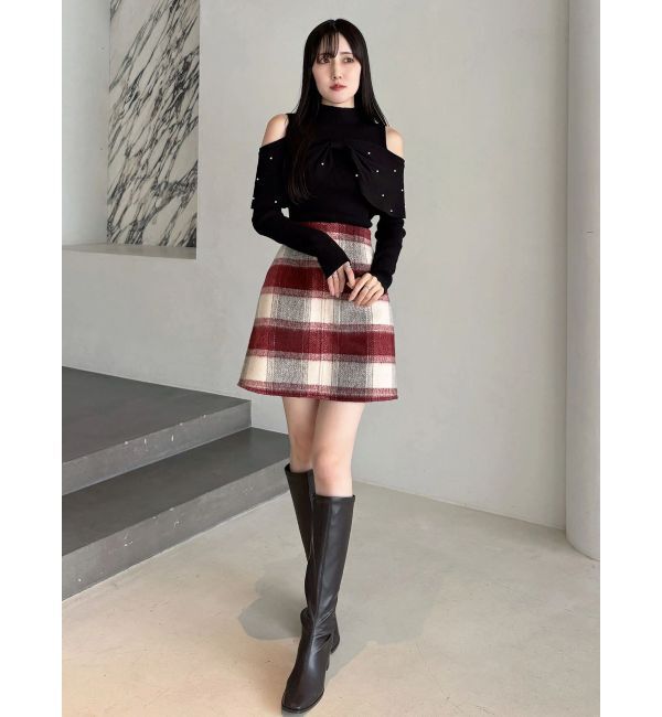 MERCURYDUO「シャギーチェックミニスカート」|スカート|