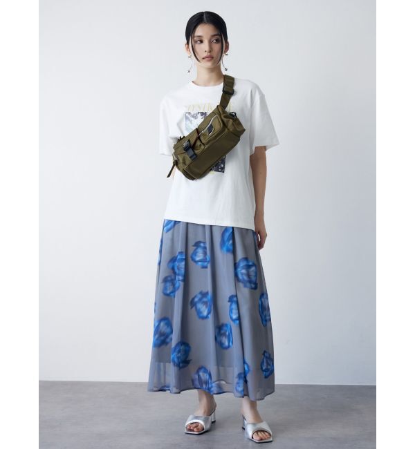 MURUA「ニュアンスフラワープリントスカート」|スカート|