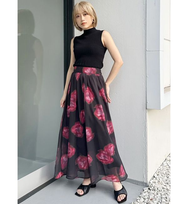 MURUA「ニュアンスフラワープリントスカート」|スカート|