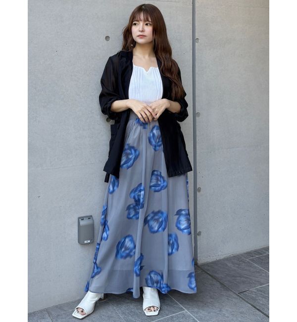 MURUA「ニュアンスフラワープリントスカート」|スカート|