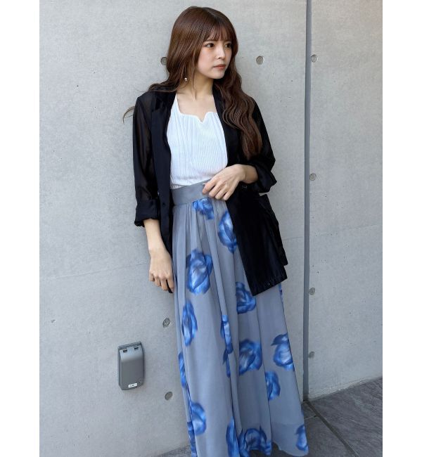 MURUA「ニュアンスフラワープリントスカート」|スカート|