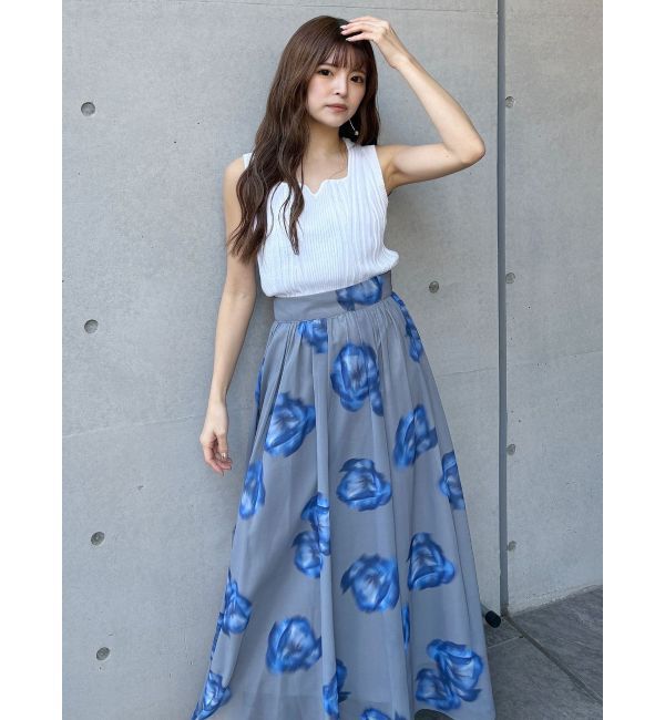 MURUA「ニュアンスフラワープリントスカート」|スカート|