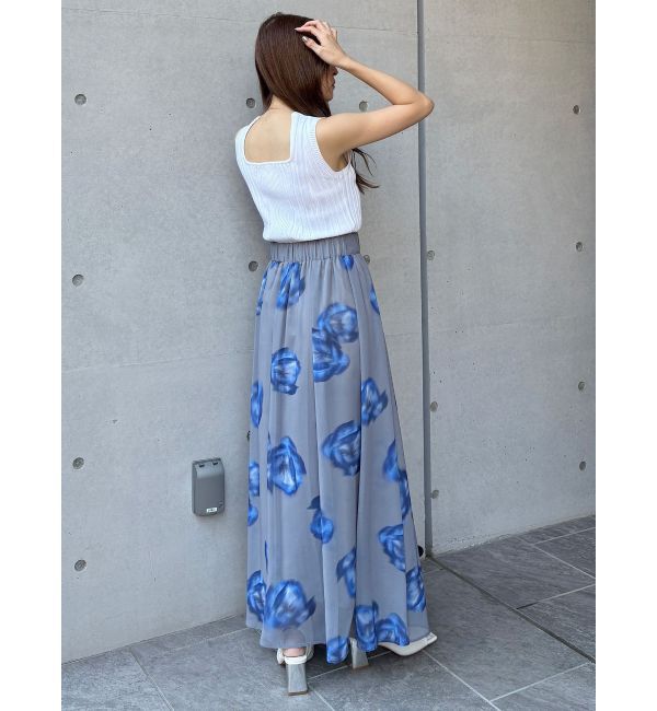 MURUA「ニュアンスフラワープリントスカート」|スカート|