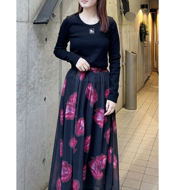 MURUA「ニュアンスフラワープリントスカート」|スカート|