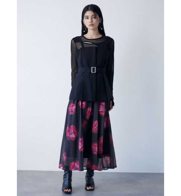 MURUA「ニュアンスフラワープリントスカート」|スカート|