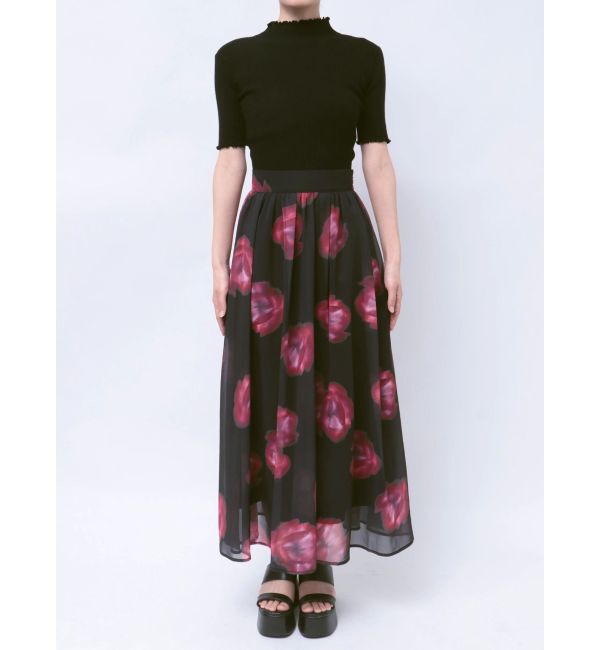 MURUA「ニュアンスフラワープリントスカート」|スカート|