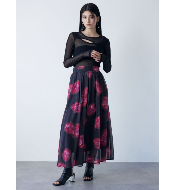 MURUA「ニュアンスフラワープリントスカート」|スカート|