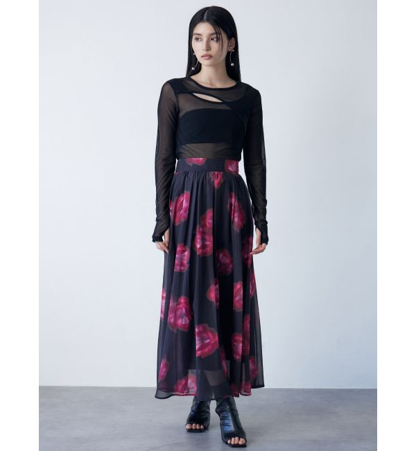 MURUA「ニュアンスフラワープリントスカート」|スカート|