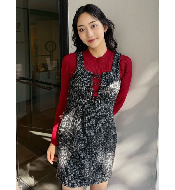 MURUA「フロントレースアップミニワンピース」|ワンピース|