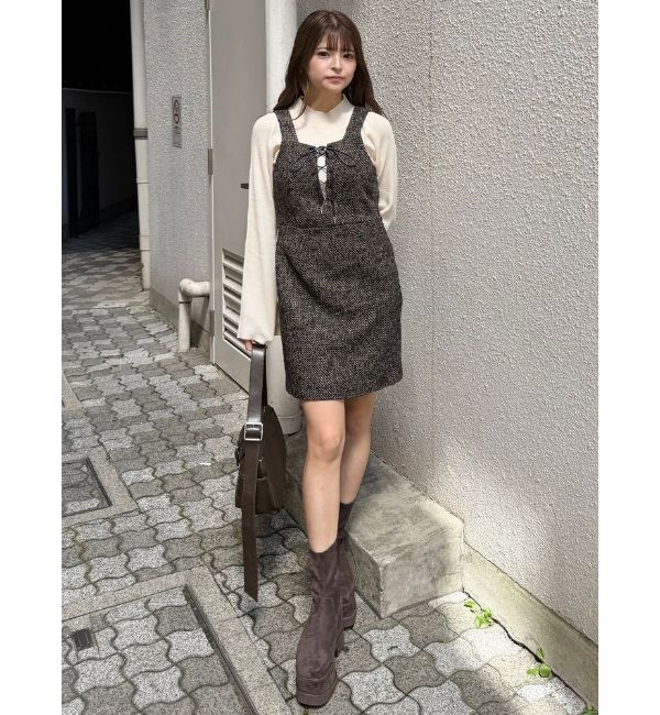 MURUA「フロントレースアップミニワンピース」|ワンピース|