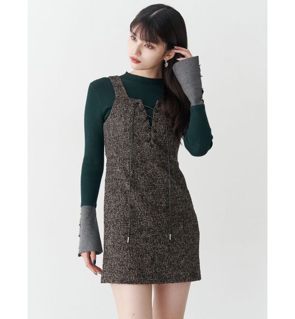 MURUA「フロントレースアップミニワンピース」|ワンピース|