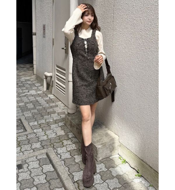 MURUA「フロントレースアップミニワンピース」|ワンピース|