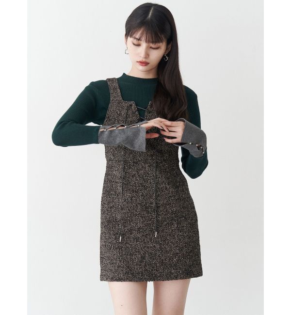 MURUA「フロントレースアップミニワンピース」|ワンピース|