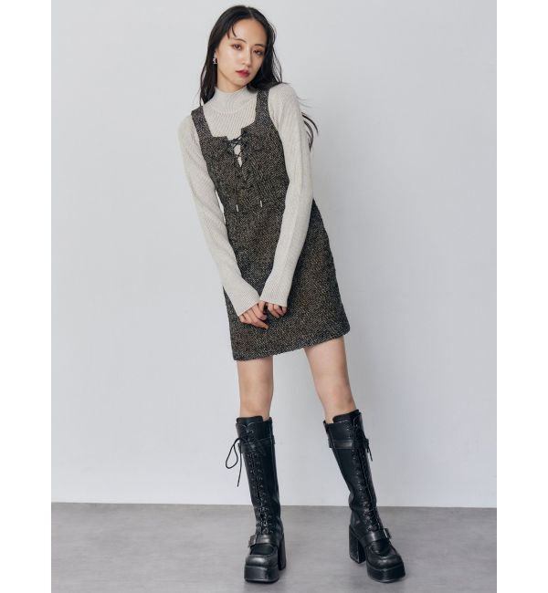 MURUA「フロントレースアップミニワンピース」|ワンピース|