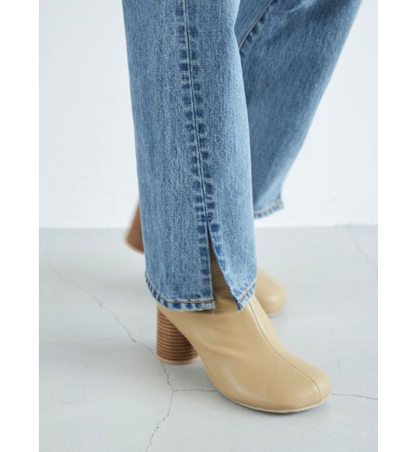 Ungrid「クロップドスリットストレートデニム」|デニム|