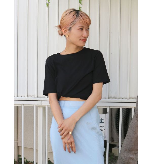 Ungrid「シアーテレコフィットTee」|Tシャツ・カットソー|ブラック