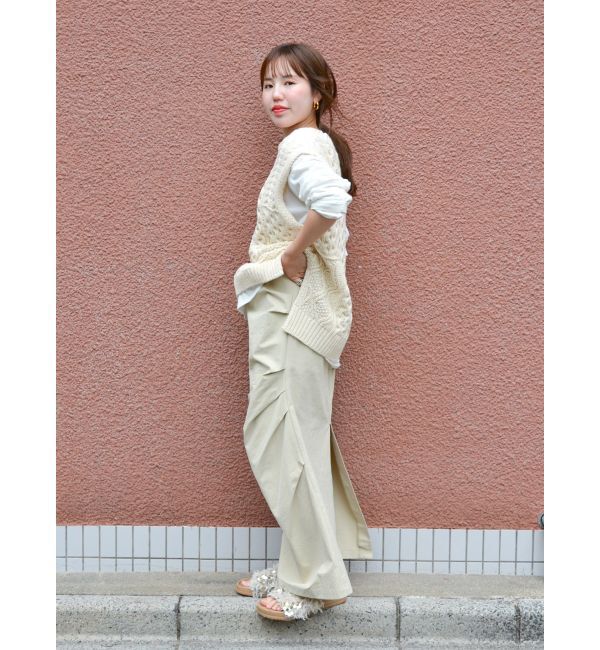 Ungrid「【WEB限定】パッチワークケーブルニットベスト」|ベスト・ジレ|