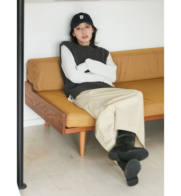 Ungrid「【WEB限定】パッチワークケーブルニットベスト」|ベスト・ジレ|