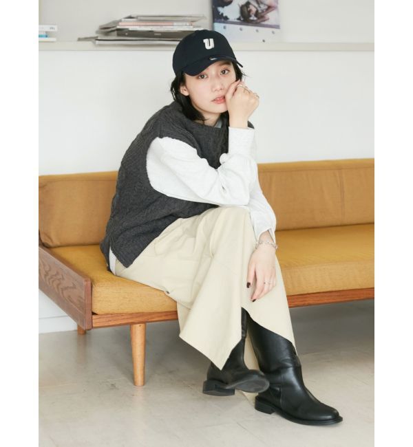 Ungrid「【WEB限定】パッチワークケーブルニットベスト」|ベスト・ジレ|