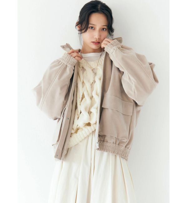 Ungrid「フェイクスウェードブルゾン」|ブルゾン・スタジャン|ベージュ