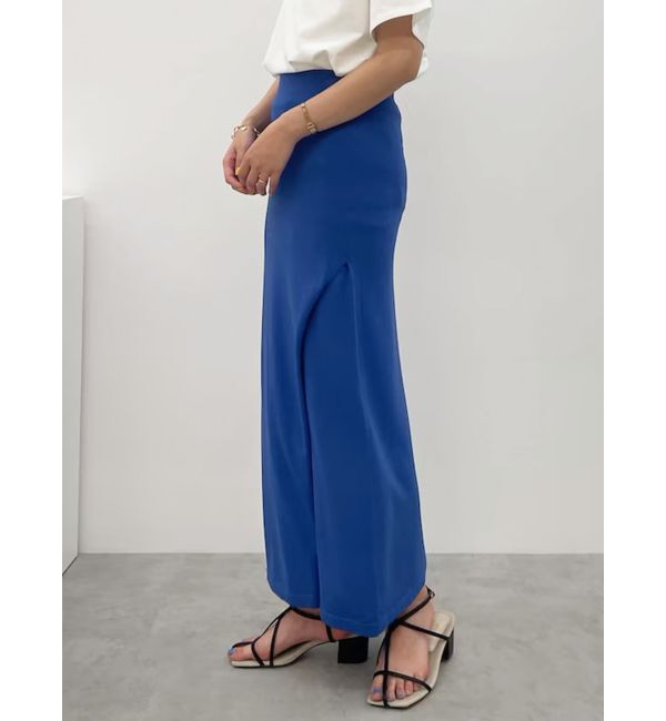 LAGUNAMOON「ハイツイストニットマキシスカート」|スカート|ブルー